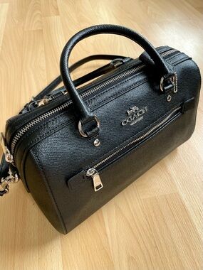 Coach Rowan Satchel Black Crossgrain Leather F79946 NWT Crossbody Mini Bag